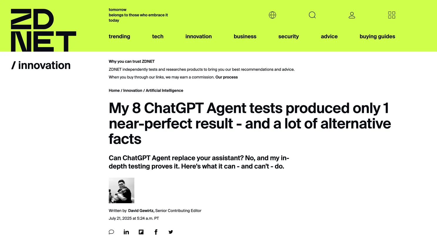 ZDNET - Article OpenAI's Agent