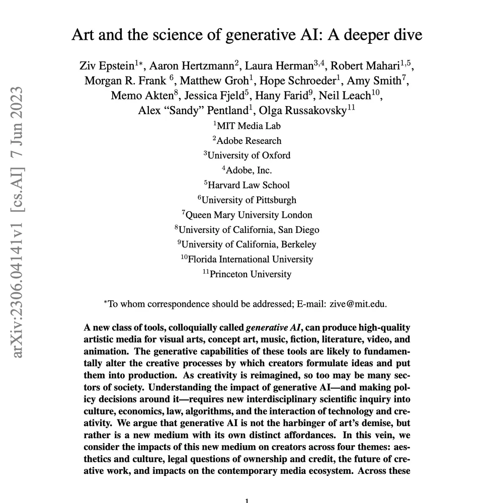 Art and the science of generative AI