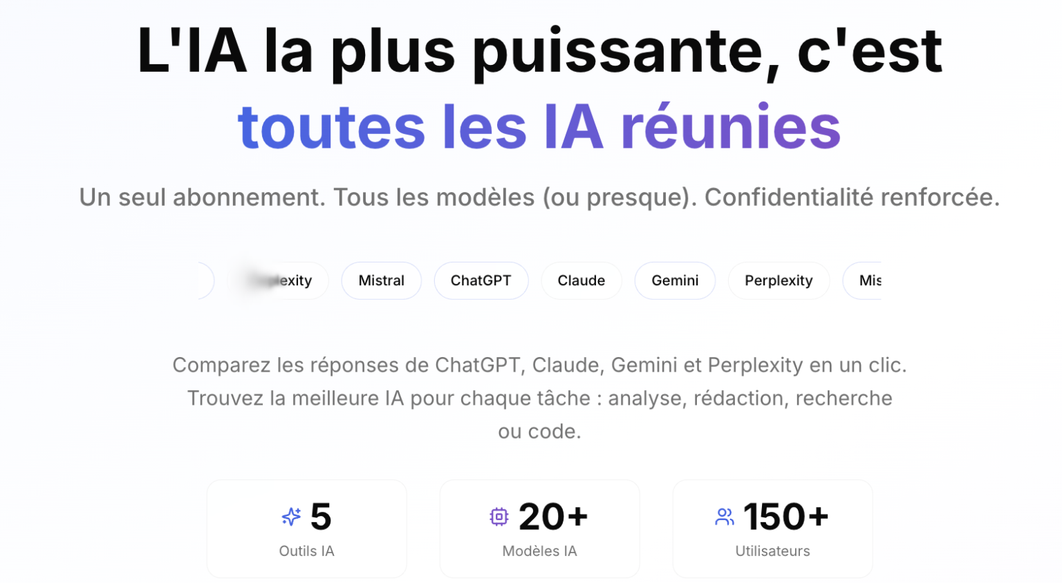 Cercle GPT — page d'accueil : accédez à tous les modèles IA depuis une seule interface